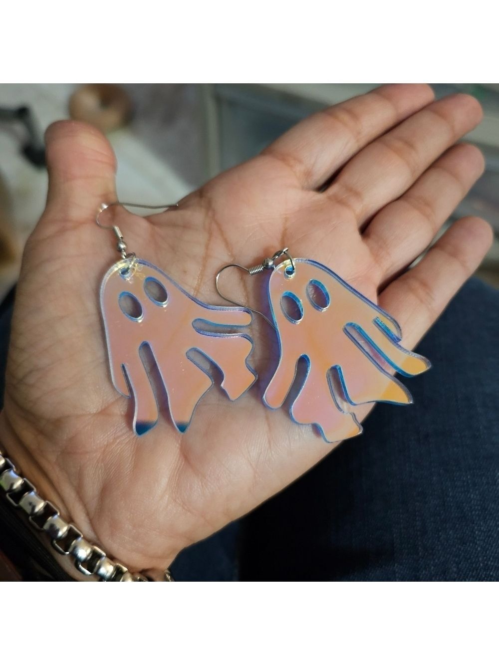 Ghost Shaped Acrylic Dangle Earrings